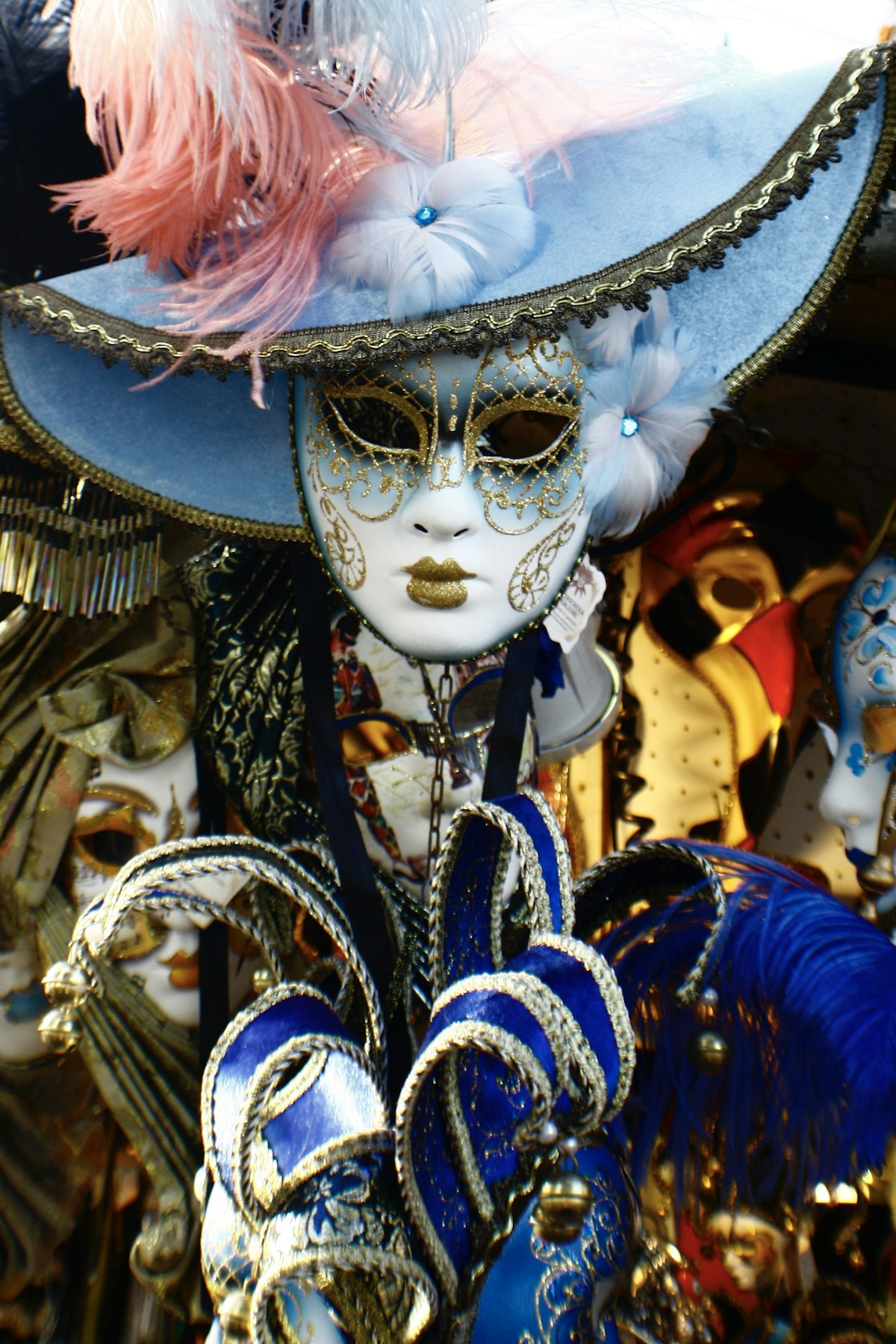 Piazza San Marco during Venice Carnival with crowds and costumed figures